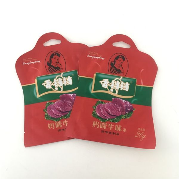 Stand Up Easy to tear  Special Shaped Customized Packaging Plastic Food Bag with Handle