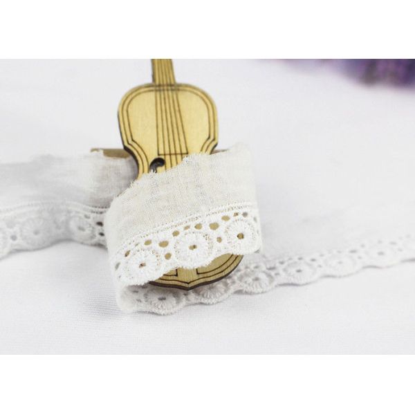 Белая отделка шнурка хлопка вышитым двором Скаллопед шнурком края для верхней части