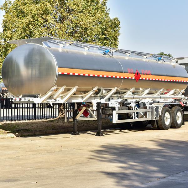 Stainless Steel 2 Axles Liquid Storage Semi Trailer Large Fuel Tank Trailer 29800Kg Loading Capacity
