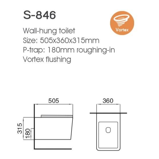 Wall Hung Elongated Toilet with Tornado Flush & Concealed Tank