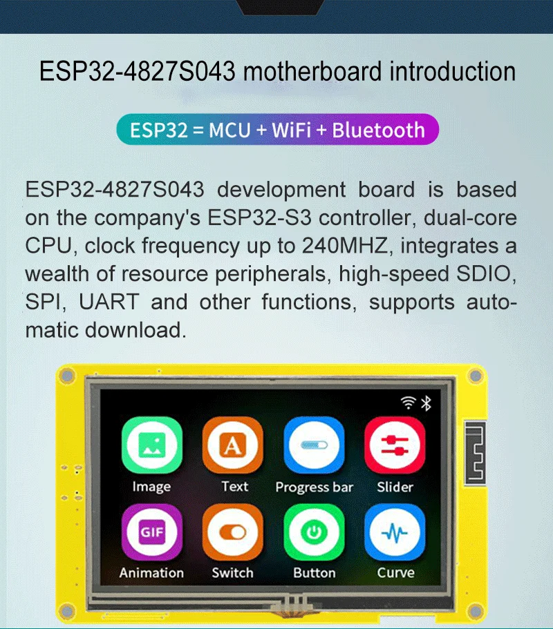Обновить дисплей с помощью ESP32 дисплейного модуля 4,3-дюймового экрана с высоким разрешением