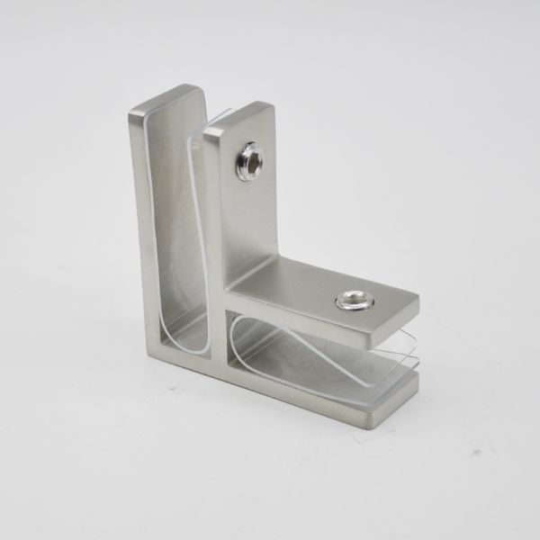 Stainless steel Glass connector 90 degree RS2314 plus, 70X25mm, thickness 5mm, SS304 satin, mirror, black