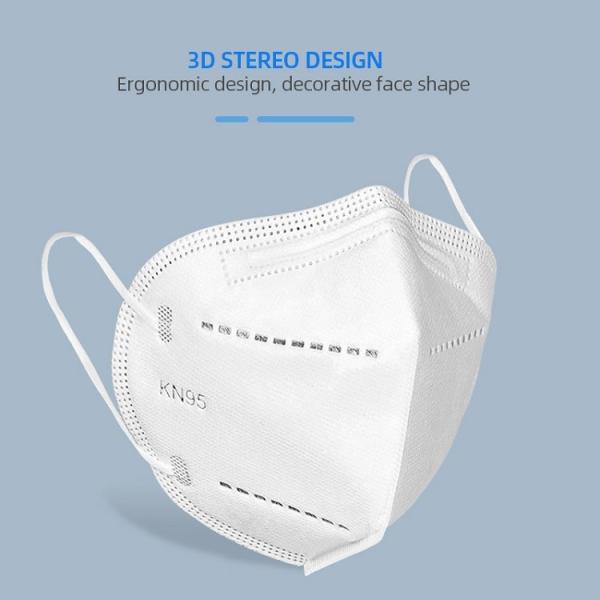 White KN95 Medical Mask Anti Virus Dust Proof Single Use Non Irritating