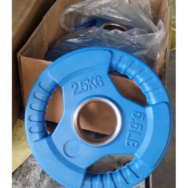 High Quality Colorful Fitness Rubber Coated Grip Weight Plate