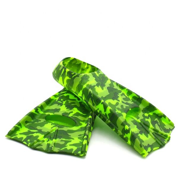 Short Blade Swimming Flippers Silicone Rubber Monofin Diving Equipment