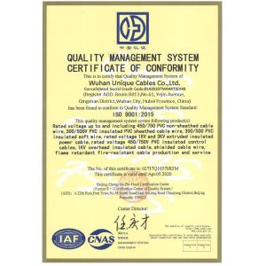 Wuhan Unique Mechanical And Electrical Equipment Co.,LTD. Certifications