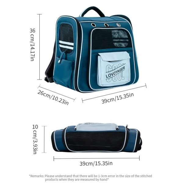 36cm 14.17in Foldable Pet Carrier Bag For Dogs Cats