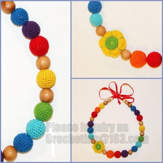 Nursing necklace with teething toy, Teething necklace