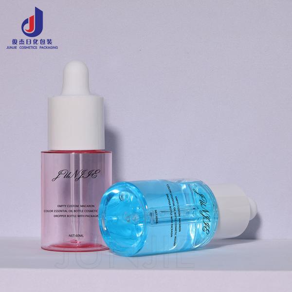 Luxury Hair Essential Oil Dropper Transparent 60ml Empty Plastic Cosmetic Moisturizer Tanning Oil Bottle Custom Color Skin Care