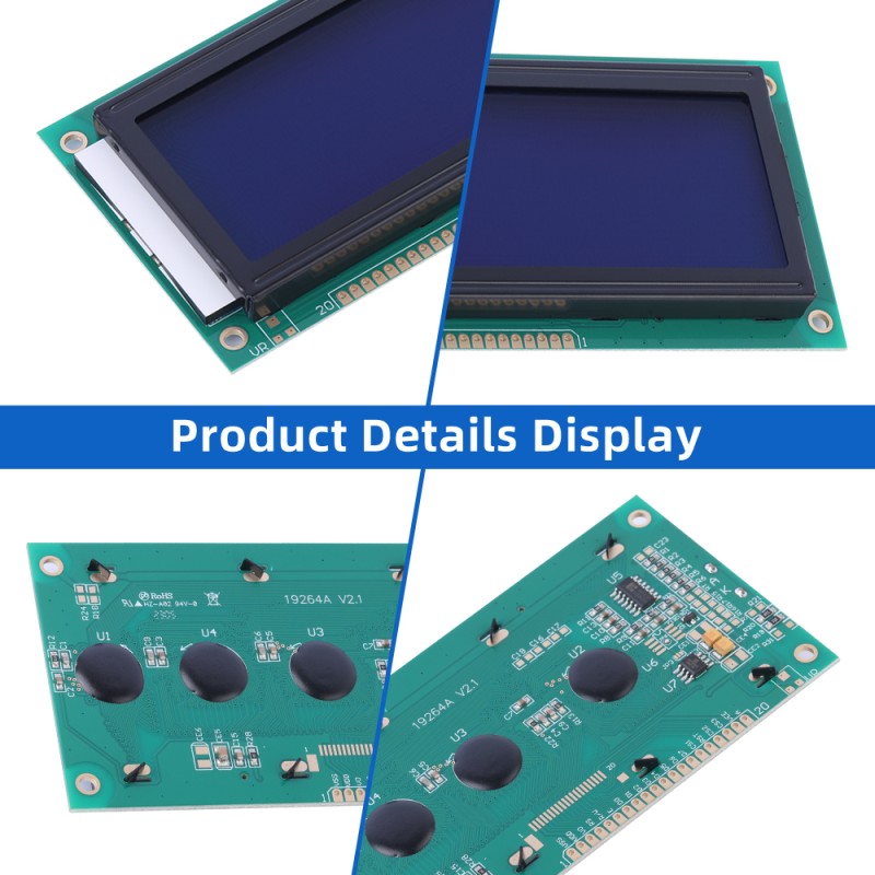 Blue Film 19264A Graphic Dot Matrix Module Controller SBN0064 4.7-Inch InduStrial Grade LCD Screen