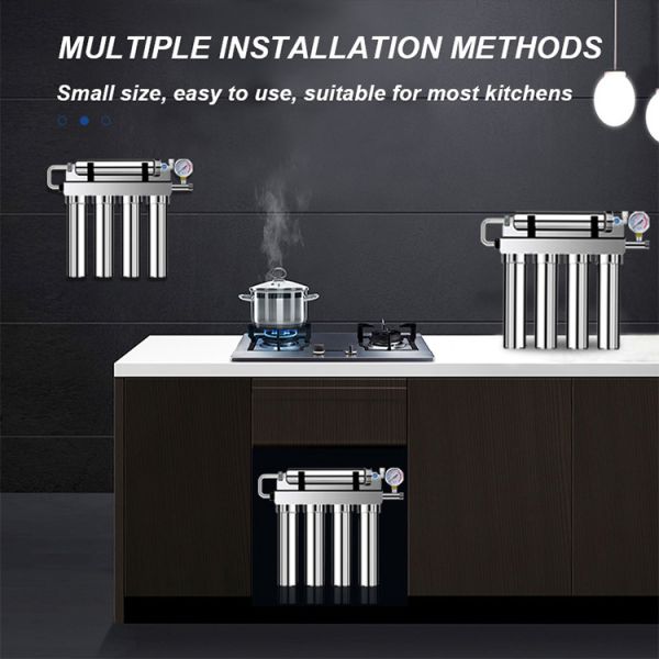 Durable Latest Household 5 Stages Stainless Steel Tankless Water Filtration System Purifier