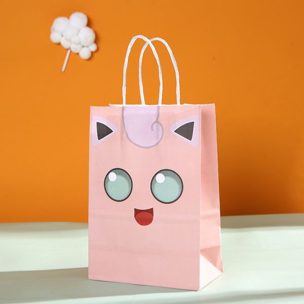 Jigglypuff Squirtle Monsters Theme Kraft Paper Gift Bag for Children's Birthday Party