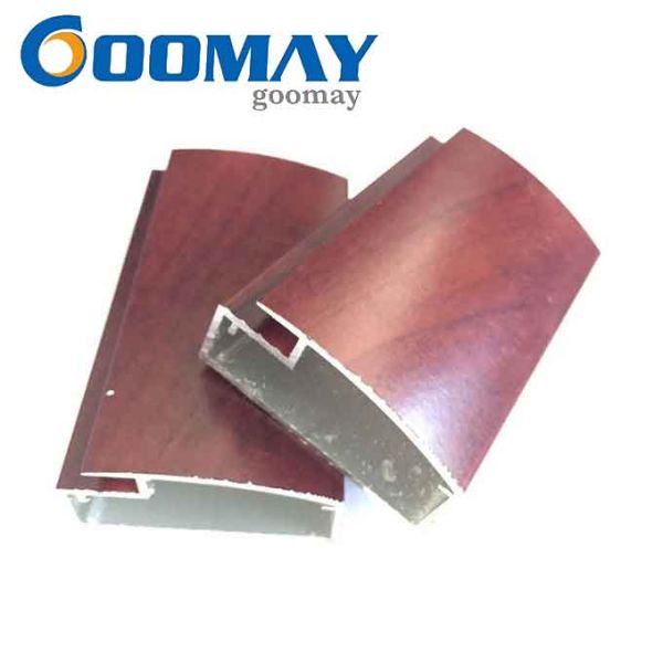 Modern Furniture Wood Grain Kitchen Cabinet T6 Door Aluminum Profile