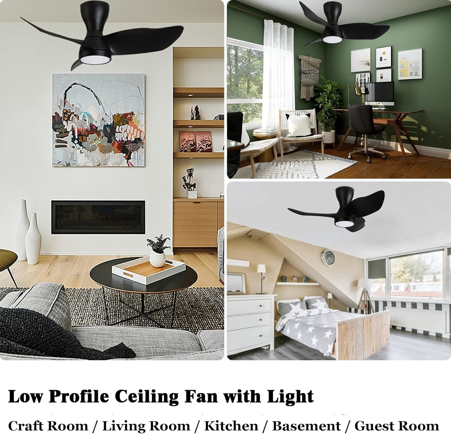 Stylish 36 Inch DC Motor Ceiling Fan with Smart Control and Alexa / Google Assistant Compatible