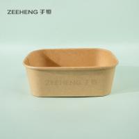 ZEEHENG Kraft Cuencos rectangulares con tapas 750 ml