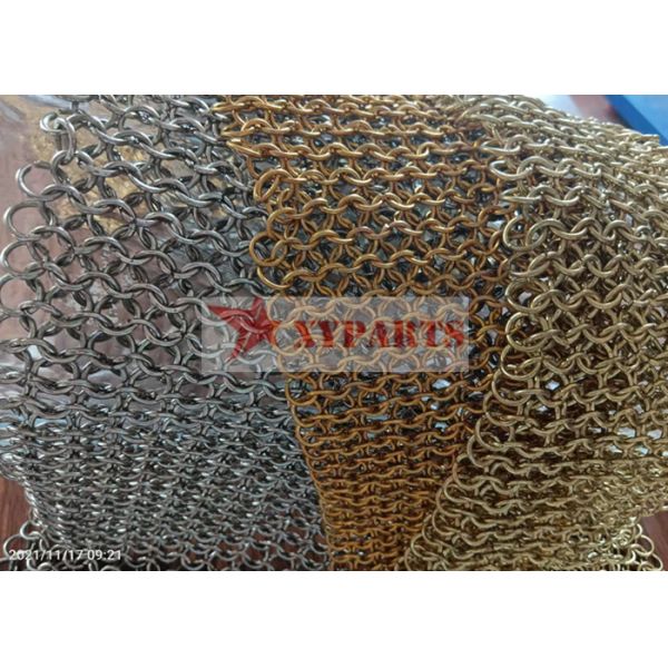 Carbon Steel Round Ring Mesh For Shopping Mall Decoration