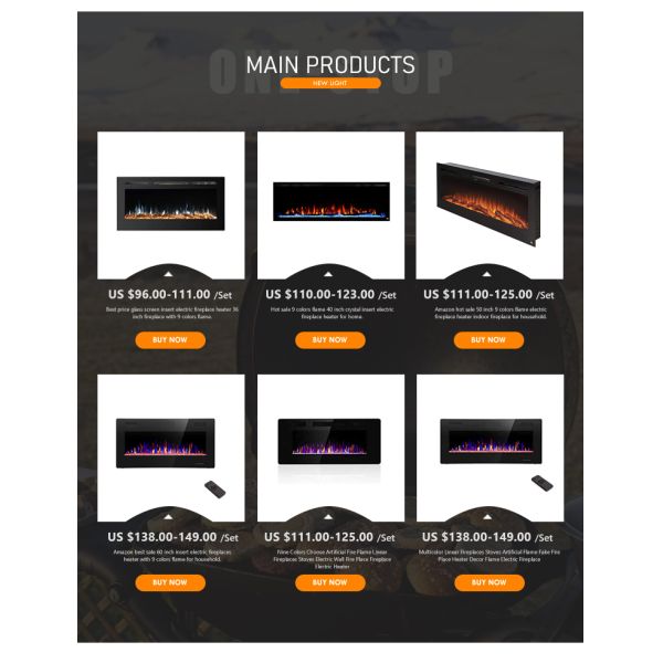 50 дюймов 15 цветов пламени WN-D50 Электрический камин с встроенными современными 3D светодиодными лампами