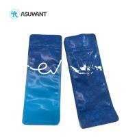 Saco azul pequeno personalizado do zíper do café/tomada fácil reforço lateral laminado