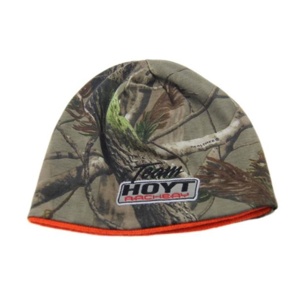 Unisex Camouflage Reversible Knitted Beanie Hats Customized Embroidery Logo