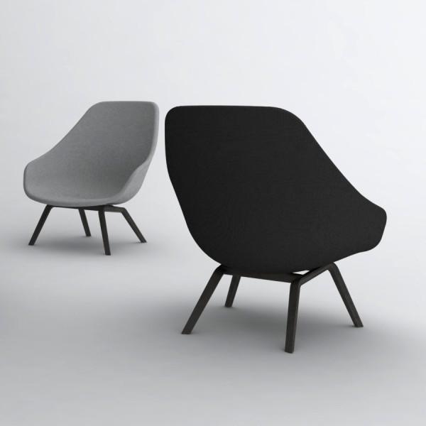 Fabric Hay Lounge Chair With Wood Legs , Modern Furniture Low Lounge Chair