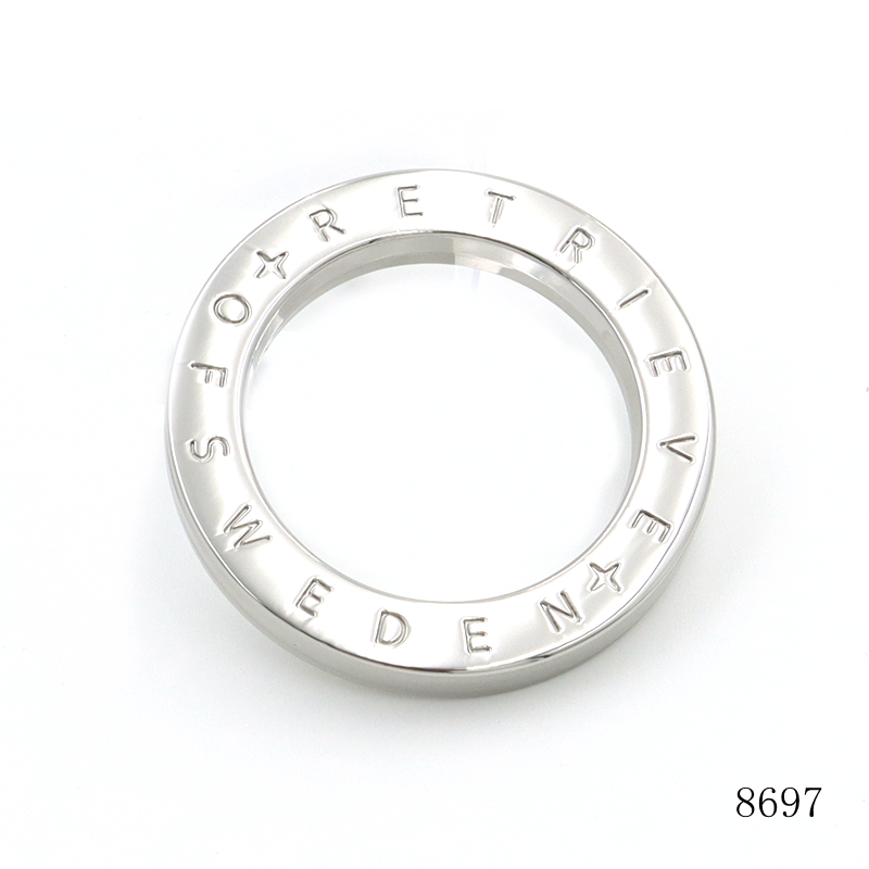 Custom Handbag O Rings Shiny Zinc Alloy Ring 35mm Bag Accessories