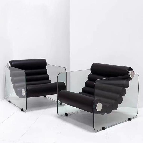 Simples Transparente Acrílico Recreio Single Chair em forma de fibra de vidro Recliner