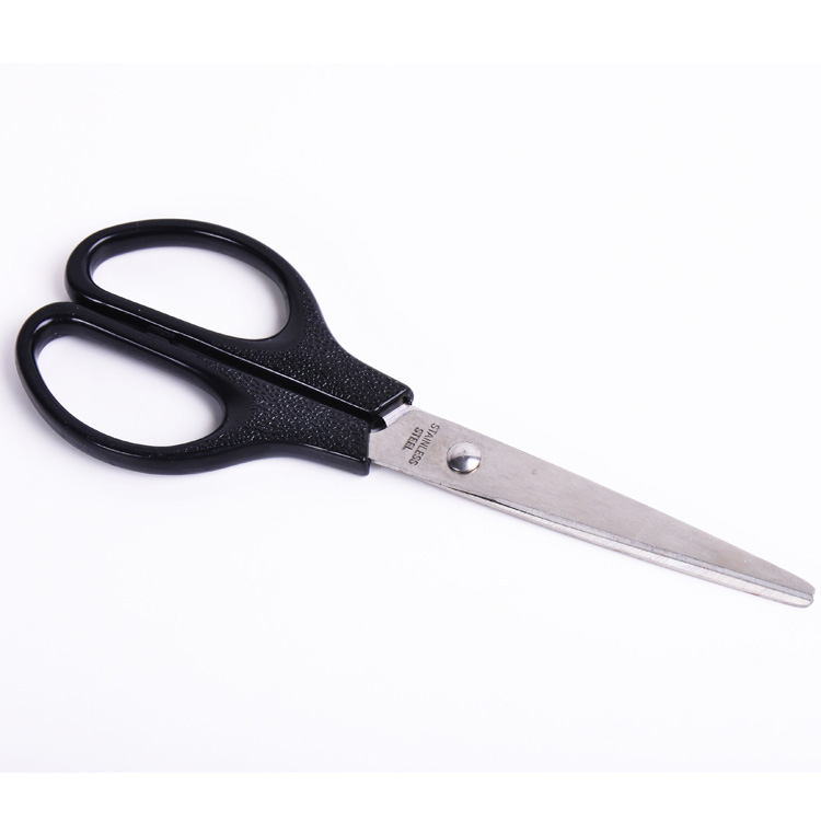 Hot selling wholesale office and school supplies 6.5 inch black multipurpose carbon steel student scissor