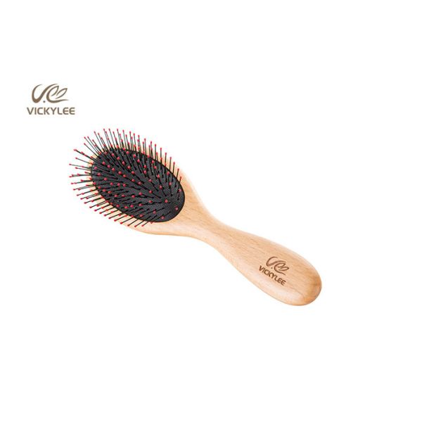 Slender Oval Shape 23cm Wooden Handle Hair Brush