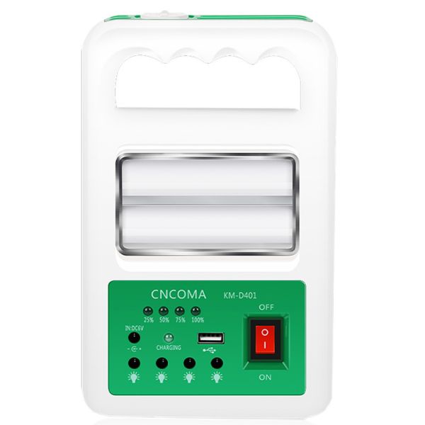 Portable Solar Power Bank Panel 2 LED Lamp with USB Cable Battery Charger Emergency Lighting System