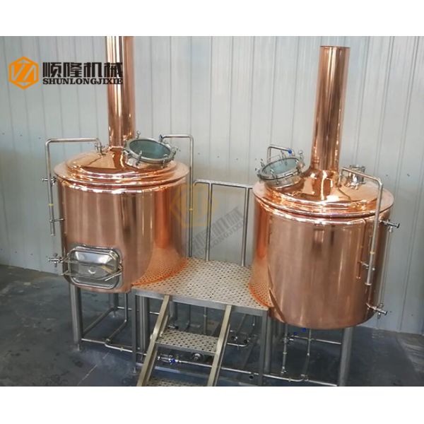 Red Copper Mini Micro Beer Brewing Equipment 3HL Semi Auto / Automatic Control