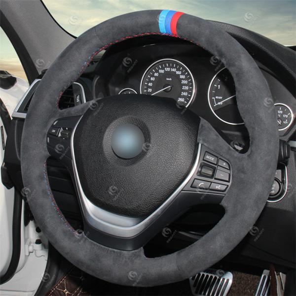 Custom Black Suede Steering Wheel Cover for BMW 3 Series F30 F34 Gran 2 Series F22 Coupe F23 4 Series F32 F36 F20