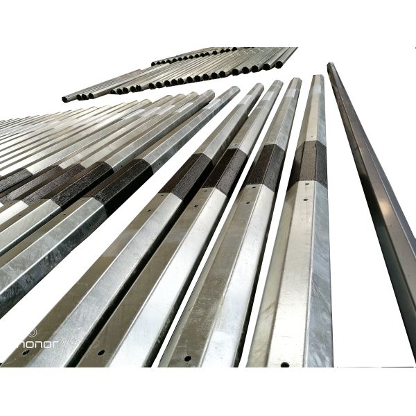AWS Welding 15kv Galvanised Metal Posts Electric Power Distribution Pole