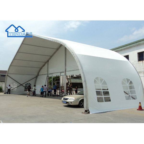 Aluminum Frame Strong Structure Industrial PVC Cover Outdoor Curve Tent For Storage , Wedding Party