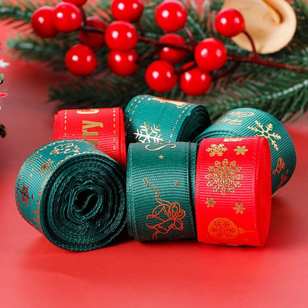 School Occasion MSD Christmas Printed Ribbon Heat Transfer Polyester Ribbon for Holiday Decoration