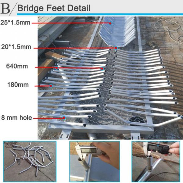 Welding / Punched Cross Feet / Bridge Feet Crowd Control Barriers 1100mm*2200mm