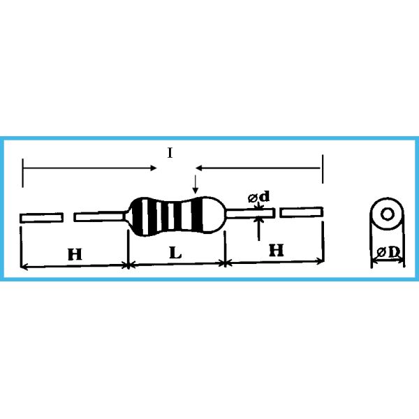 Резистор резистора 0.5W 1W KNP 0.5W 1000ohm цилиндрический Wirewound не индуктивный