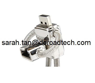 Wholesale Metal Robot USB Pen Drive with Key Chain