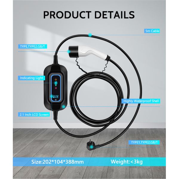 16 ампер 220 В EVSE для Tesla Model S 3,5 кВт Лучшее зарядное устройство для электромобилей на рынке