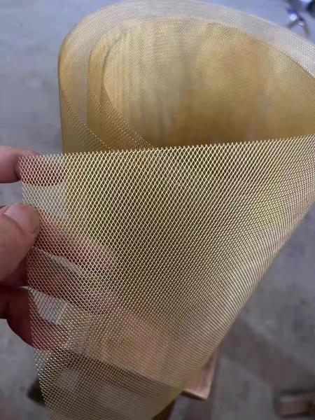 Small Opening Expanded Metal Mesh Brass For Faraday Cage