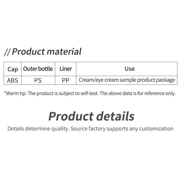 PS Matériau de base 10g Mini taille de voyage Plastic crème cosmétique pot jar avec couvercle coloré pour les yeux et le visage Jar Collier Matériau PS