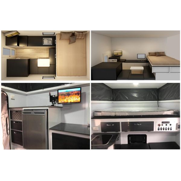 Campeur de sommeil facultatif de remorque de caisse de camion de capacité de remorques de campeur de camion de couleur