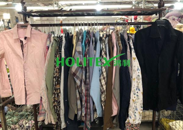 Mixed Color Mens Used Clothing Cotton Material Used Mens Shirts Long Sleeves