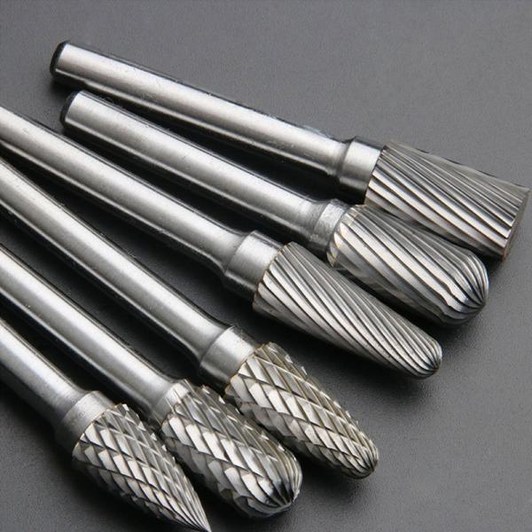 Heavy Duty Tungsten Carbide Rotary Burr Set Standard Double Cut Type Smooth Surface Finishing
