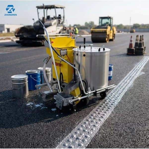 Lithium Battery Powered Hot Melt Road Marking Machine with 15 Degrees Max Slope and 4000m/h Forward Speed