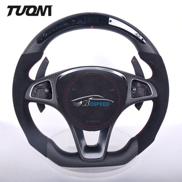 W205 CLA Alcantara Real Carbon Fiber Mercedes Benz Steering Wheel With LED