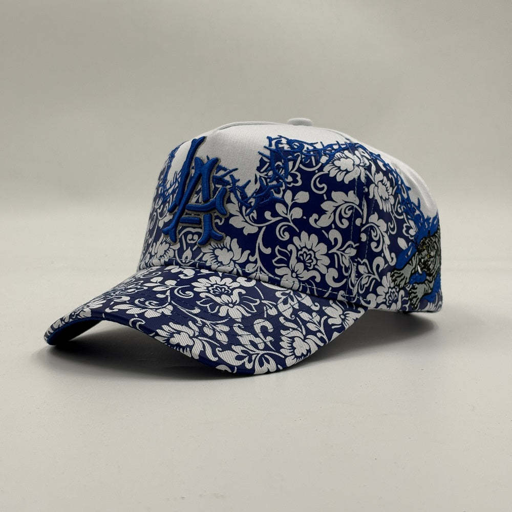 Suede Baseball Hat Chicano Streetwear Tiger Thorn Embroidery Adjustable For Men Women