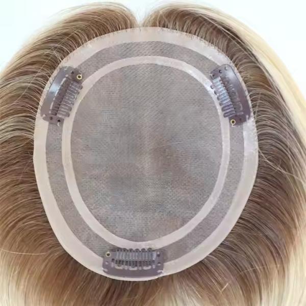Wholesale Top Quality Fine Mono Base Pure Human Hair Toupee For Women Hair Loss Treatment Topper lace topper for women