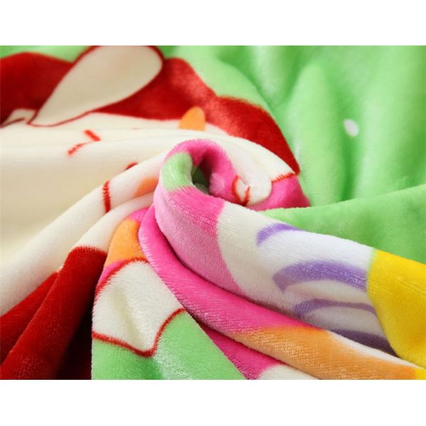 Soft Cute Children Flannel Screen Printed Blanket For Baby Polyester Comfortable