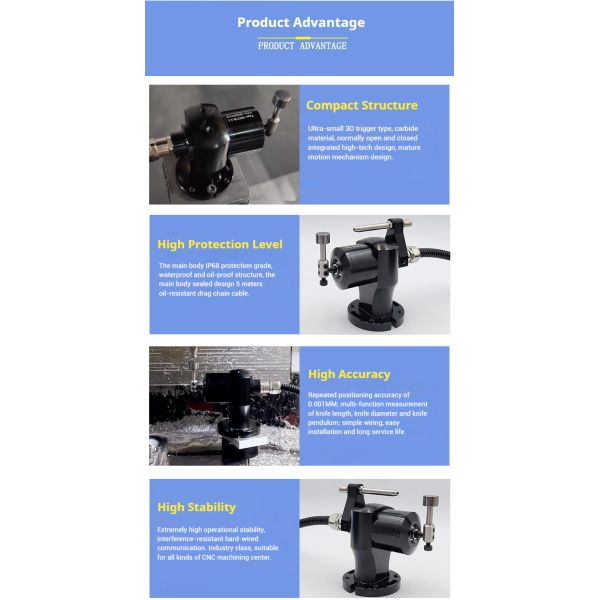 MS27R-3-1 Five Way Direction Tool Setter 0.001MM Air Intake CNC Milling Machine Center Tool Measurement Broken Tool Detection
