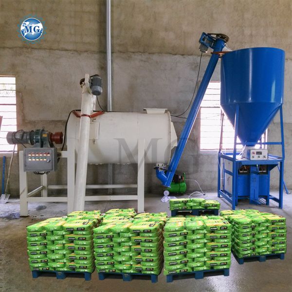 Simple Small 1-5 T/h Dry Mortar Mixing Plant Wall Putty Gypsum Powder Plaster Skim Coat Cement Mixer Tile Adhesive Grout Glue Making Machine
